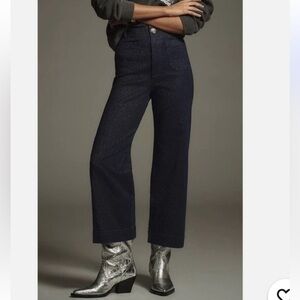 Anthro The Colette sparkle denim wide leg pants iconic cut by Anthropologie, 26